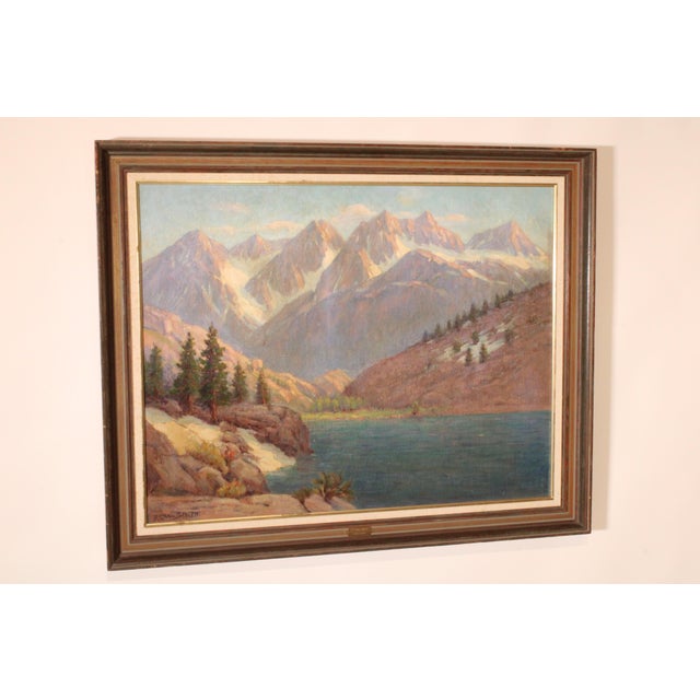 Impressionist High Sierras landscape painting by Frederick Carl Smith (1886-1955). Oil on canvas. Frame dimensions, height...