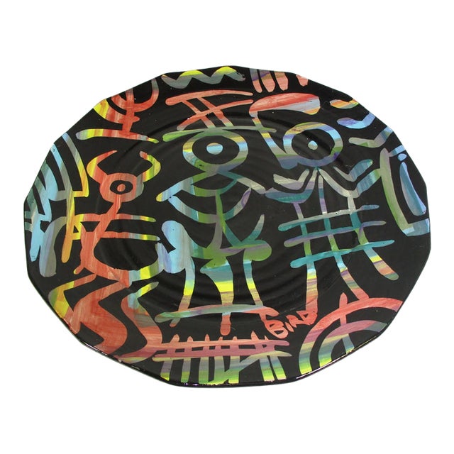 1980s Abstract Bird Pottery Abstract Wall Art Piece For Sale