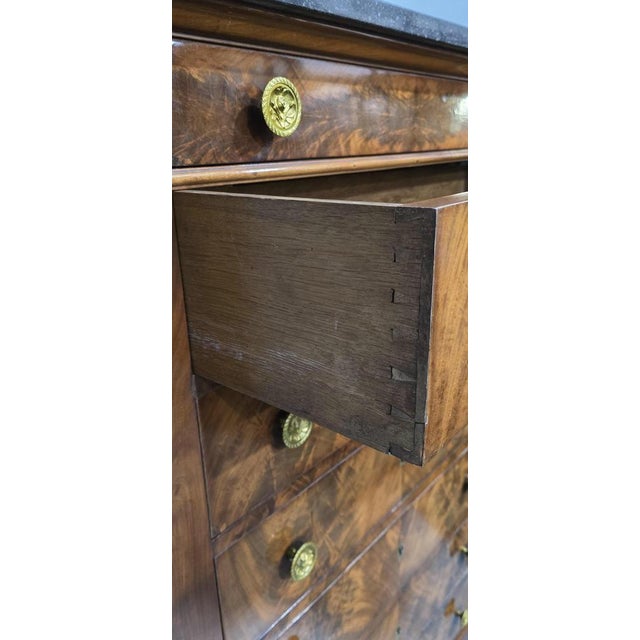 Tall French Chest of Drawers in Mahogany, 1880 For Sale - Image 13 of 18