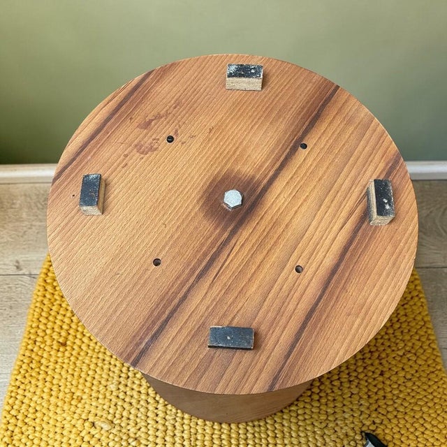 Wood Postmodern Portuguese Wooden Side Table with Magazine Rack, 1980s For Sale - Image 7 of 10