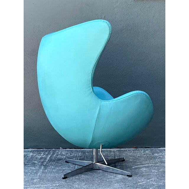 Metal Vintage Egg Chair After Arne Jacobsen For Sale - Image 7 of 12