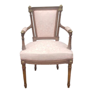 Early 20th Century Louis XV Mahogany and Giltwood Upholstered Armchair
