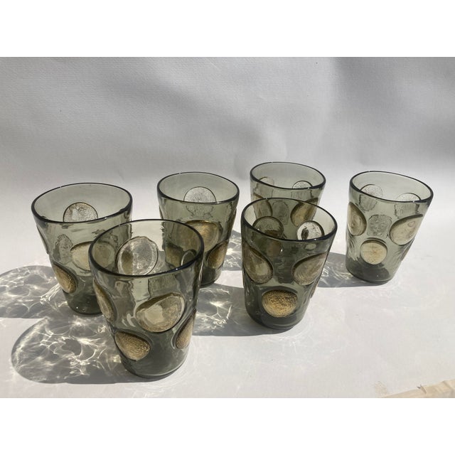 Stupendous set of water glasses "Victory": perfect also for Tequila: Six different Murano glasses. A fantastic example of...