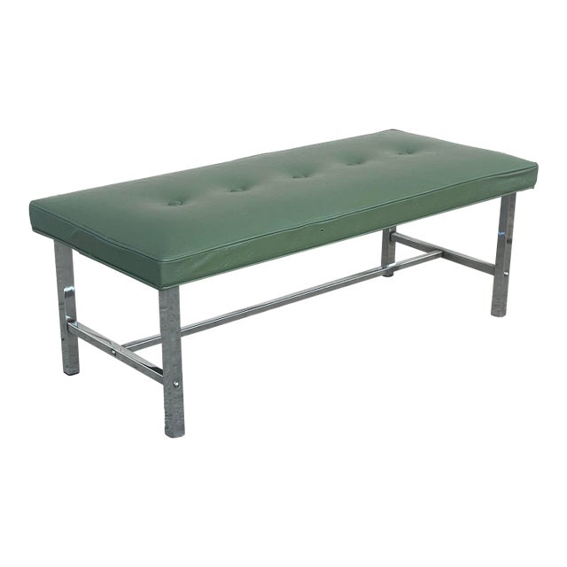 1960s Knoll Style MCM Chrome Bench For Sale