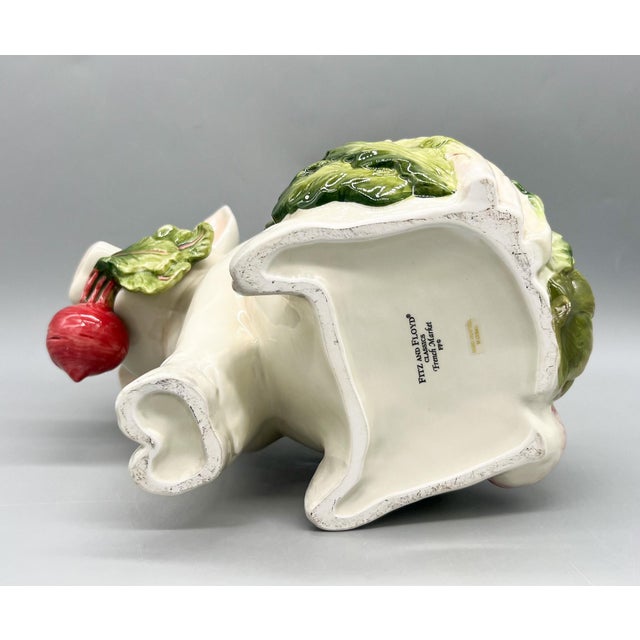 Fitz & Floyd French Market Pig Lidded Jar With Vegetables – Whimsical Farmhouse Kitchen Decor - Farmhouse, French Country, Cottagecore For Sale - Image 15 of 15
