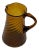 Vintage Amber Twisted Ribbed Glass Pitcher For Sale