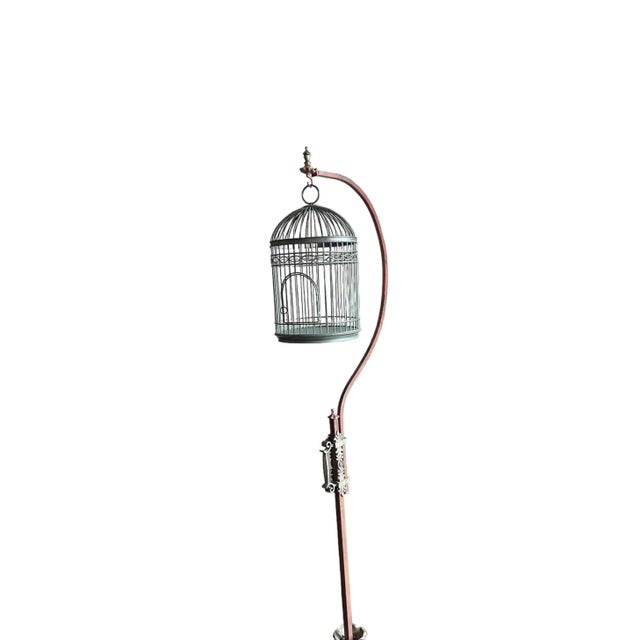 Early 20th Century 1900s French Wrought Iron Adjustable Height Birdcage For Sale - Image 5 of 11