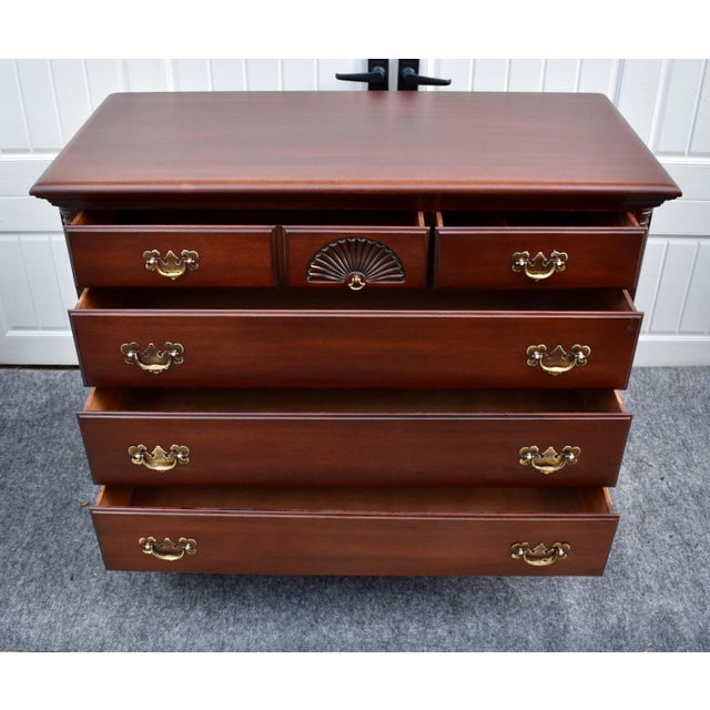 Vintage Chippendale Mahogany Chest of Drawers Carved Shell Dresser For Sale - Image 13 of 16