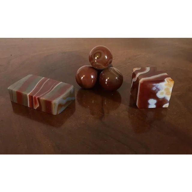 19th Century Grand Tour Mineral Specimens Banded Agate - Set of 3 For Sale In New York - Image 6 of 11