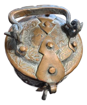 Vintage Copper, Silver Toned Decorative Container Chapati Box Antique