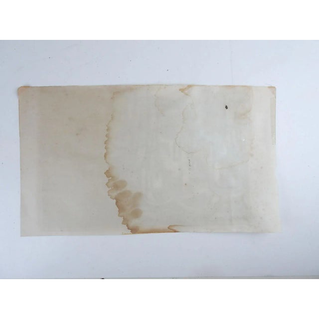 1950s Vintage Mid Century Abstract Harbor Woodcut Print For Sale - Image 5 of 6