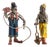 Italian Clowns in Enamelled Sterling Silver from Sorini, Italy, 1970s, Set of 2 For Sale