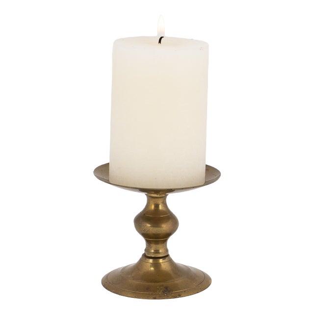 Mid-Century Cast Brass Altar Candlestick, 1960s For Sale