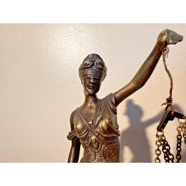Mid 20th Century Lady Justice Bronze, by Alois Mayer For Sale In Los Angeles - Image 6 of 8