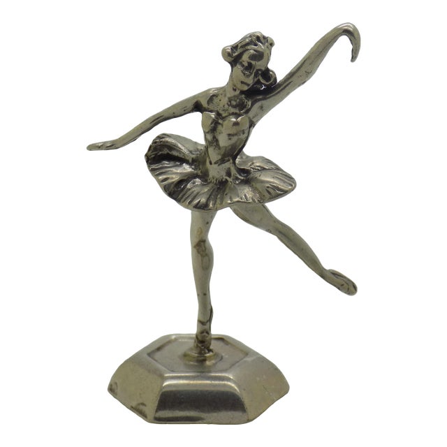 Vintage Italian Handmade Genuine Silver Ballerina / Dancer Figurine Dollhouse Miniature For Sale