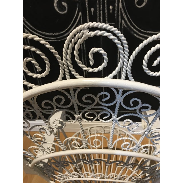 1960s Mid Century John Salterini White Iron Peacock Patio Set - 5 Pieces For Sale - Image 6 of 8