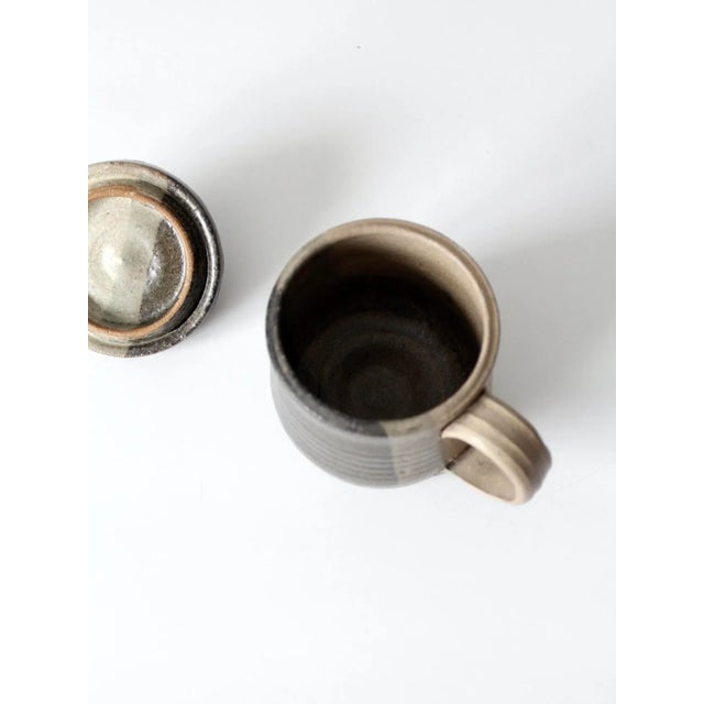 Vintage Studio Pottery Mug With Lid For Sale - Image 9 of 12