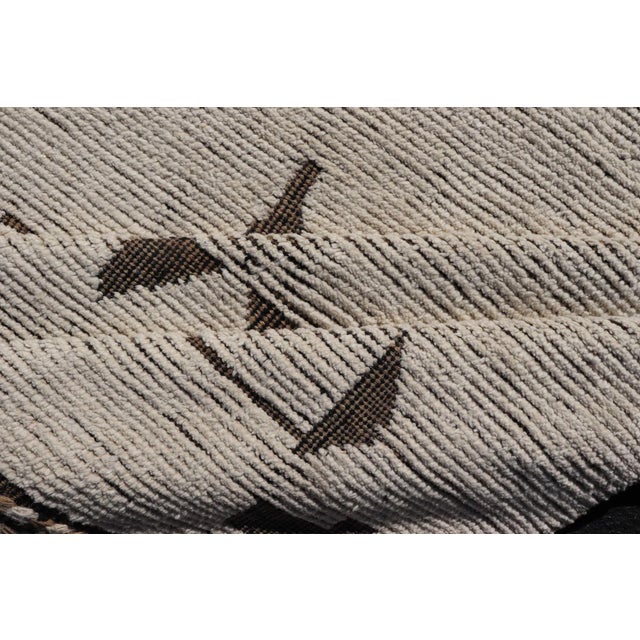 Fine Modern Rug in White & Light Taupe Tones With Abstract & Geometric Design For Sale - Image 11 of 12