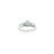 Metal Modernist 7X5mm Oval Emerald Split Shank Silver Ring With September Birthstone - Size 8.5 For Sale - Image 7 of 11