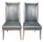 Restoration Hardware Traditional Blue Leather Chairs - Set of 2 For Sale