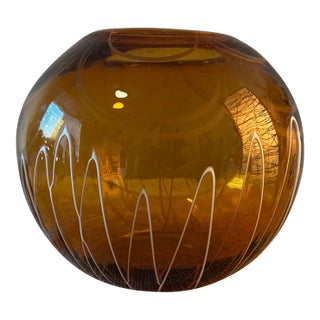 Orange MCM Spherical Vase For Sale