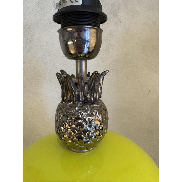 Mid-Century Modern Ceramic Table Lamp with Platinum Decoration, 1980s For Sale - Image 3 of 5