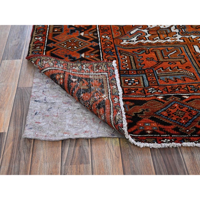 Vintage Persian Heriz Medallion Rug, Rust, 1960s For Sale In New York - Image 6 of 12