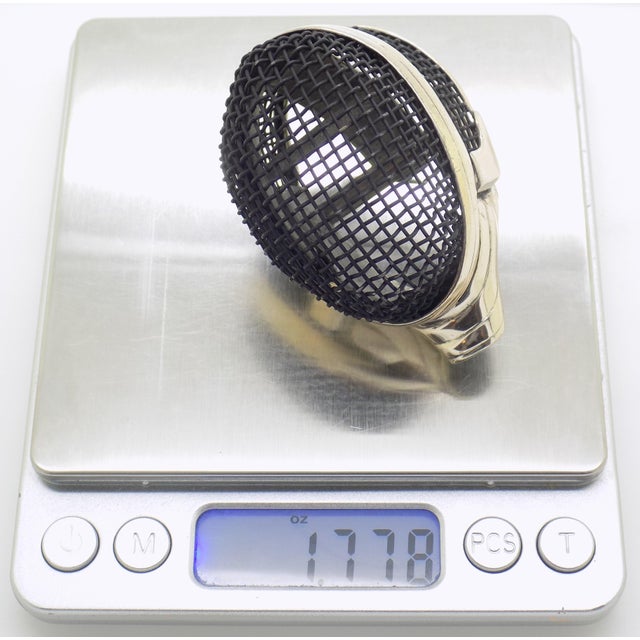 Vintage Italian Handmade Genuine Silver Fencing Mask Figurine by Sacchetti of Arezzo, 1980s Solid 800 Silver Sports Sculpture and Rare Gift For Sale - Image 9 of 11