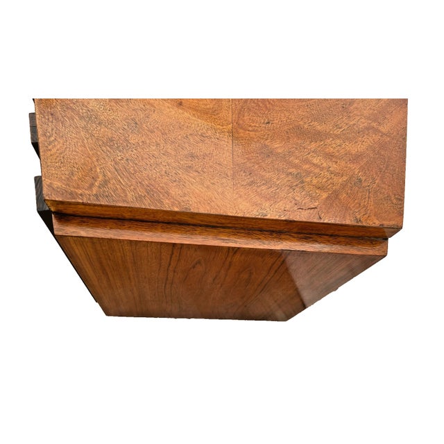 Brutalist Vintage Lane Staccato Block Brutalist Nightstand Cabinet Side Table MCM Hexagon For Sale - Image 3 of 11