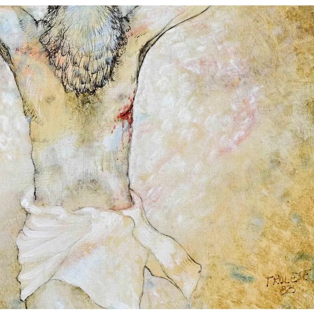Contemporary Benito Trolese, Crucifixion, Oil Painting, 1988 For Sale - Image 3 of 5