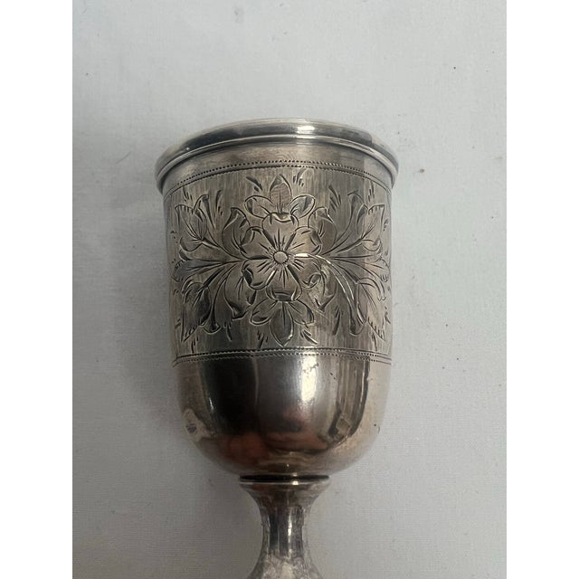 Traditional Early 1900s Kiddush Sterling Cup For Sale - Image 3 of 5