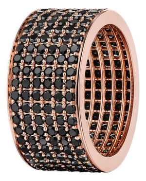 4.50 Carat Black Diamond Micro Pave Eternity Band in 14 Karat Rose Gold