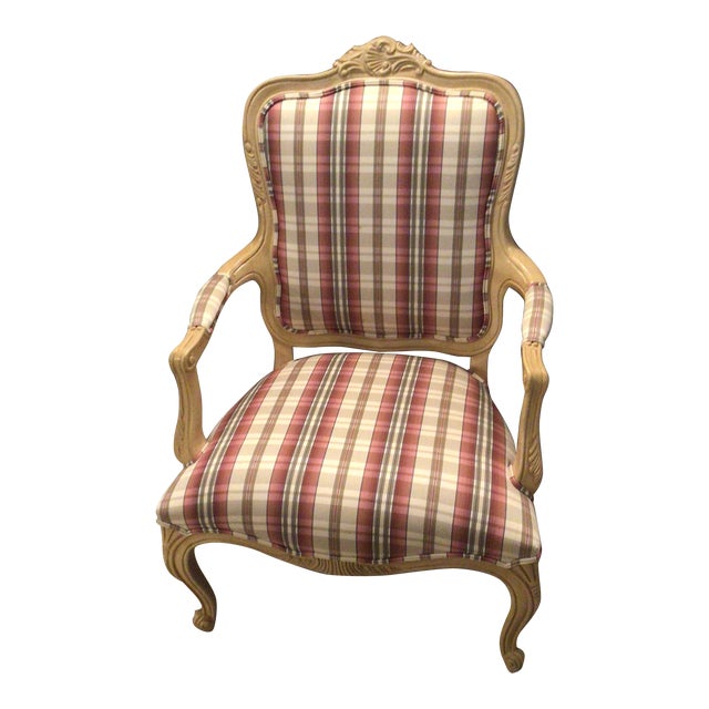 Ethan Allen Plaid Side Chair Chairish