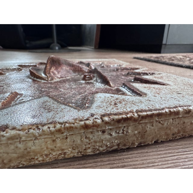Large Ceramic Tile attributed to Roger Capron for Vallauris, 1950s For Sale - Image 3 of 7