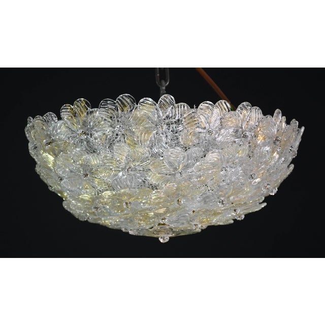 Glass 1960s Murano Gold Ceiling Light Flower by Seguso for Venini For Sale - Image 7 of 12