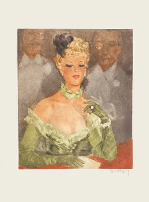 1985 Eugène Leliepvre Elégante Au Théâtre Photogravure
