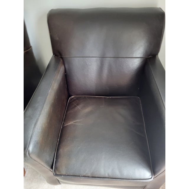 Brown Pair of Bradington-Young Leather Club Chairs For Sale - Image 8 of 14