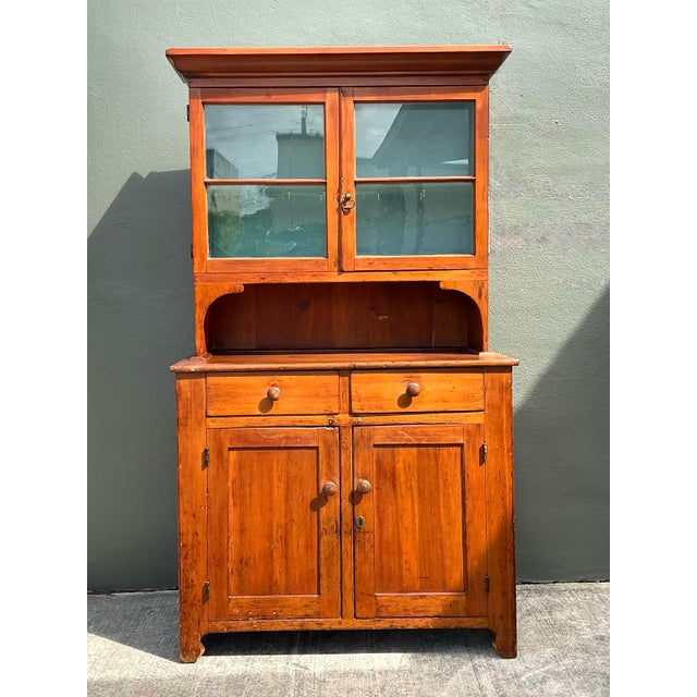 Vintage Primitive Pine Hutch For Sale - Image 11 of 12