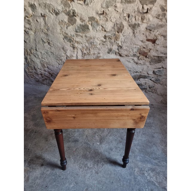Vintage Pine Table with Extendable Side, 1930s For Sale - Image 13 of 18