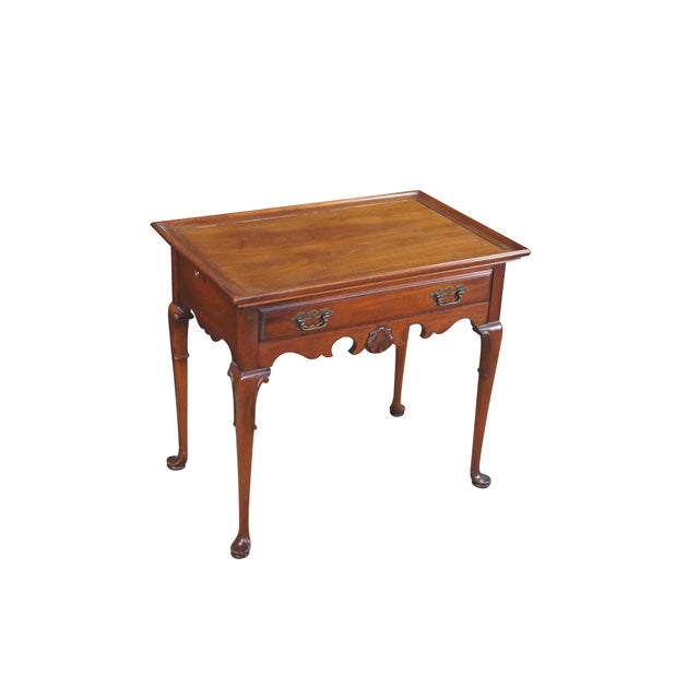 Queen Anne Mid Century Globe Furniture Colony Queen Anne Style Mahogany Tea Tray Table For Sale - Image 3 of 13