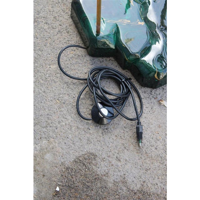 Italian Floor Lamp in Malachite & Brass, 1970s For Sale - Image 3 of 18