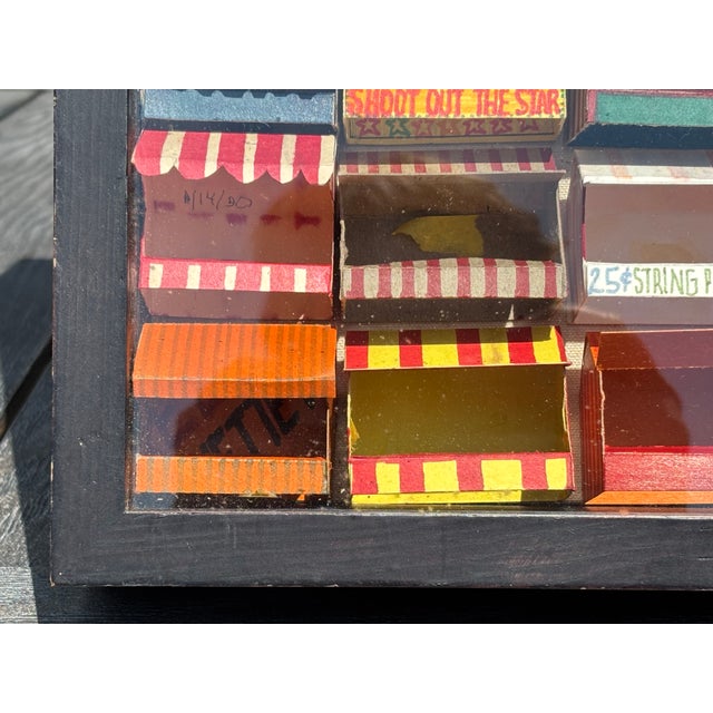 Wood Late 20th Century Carnival /Circus / Train Tents - An Artisan Collection of Handmade Decorative Models in Shadowbox Display For Sale - Image 7 of 13