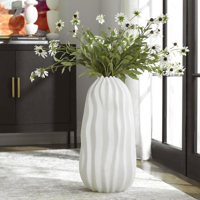 Large And Versatile, This Floor Vase Features Organic Lines And Angles For A Design That Brings Depth And Intrigue To Any...