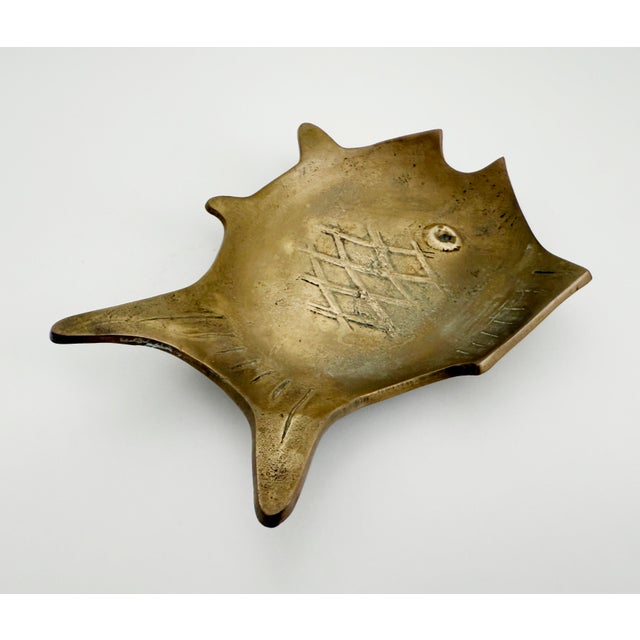 Japanese 1950s Japanese Brass Fish Dish For Sale - Image 3 of 8