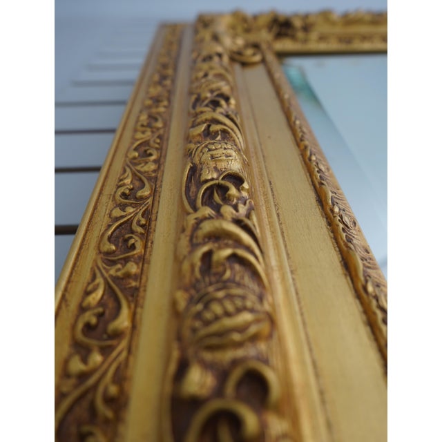 Traditional Ja Olsen Square Ornate Gold Framed Mirror For Sale - Image 3 of 8