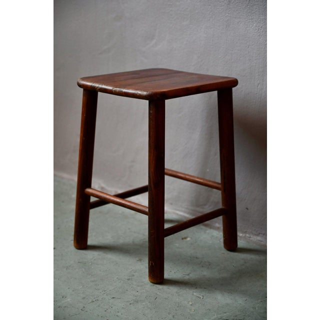 Vintage Country Bohemian Stool in Wood, 1970s For Sale - Image 3 of 5