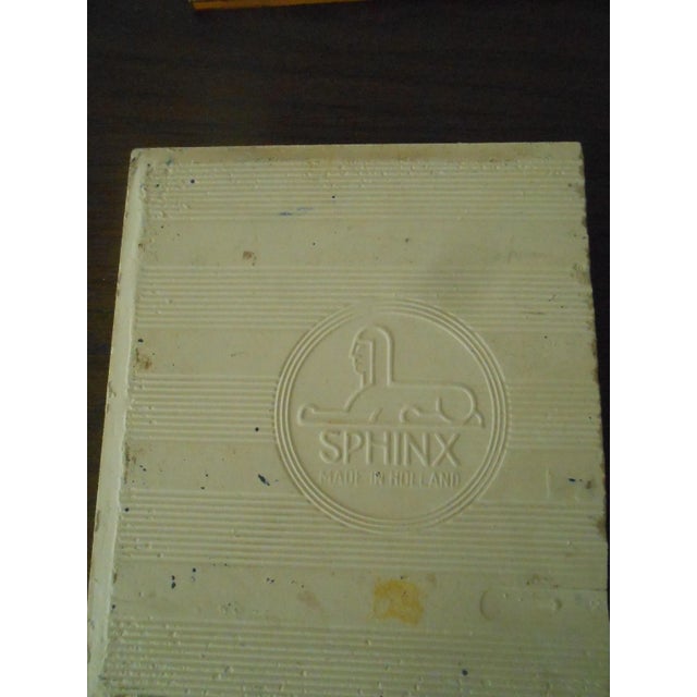 Antique Dutch Royal Navy Sailing Ship Delft Blue & White Tile Sphinx Maritime Nautical For Sale - Image 4 of 8