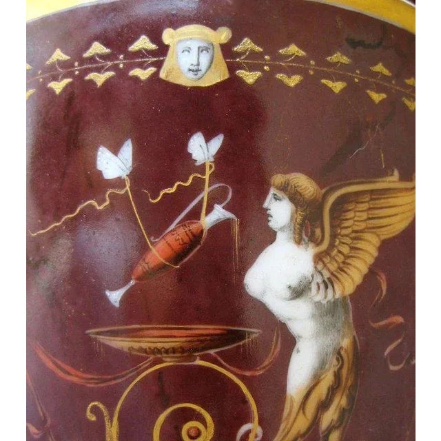 Early 19th Century French Empire Old Paris Porcelain Vase Urn 1810 For Sale - Image 4 of 11