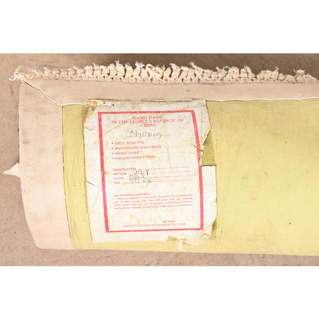 Vintage Hand Made Chinese Sculpted Wool Area Rug For Sale - Image 10 of 11