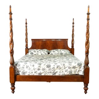 Leighton Hall King Size Mahogany Plantation Poster Bed - Showroom Sample For Sale